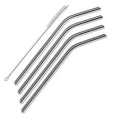 Metal Drinking Straws Stainless Steel Drinks Straw Cleaner Party Reusable Bar...