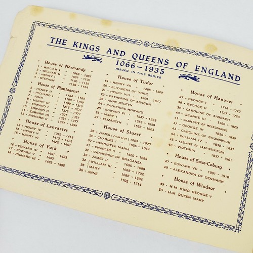 (Full Set of 50) Kings & Queens of England 1066-1935 Player Tobacco Cards Album - Picture 2 of 9