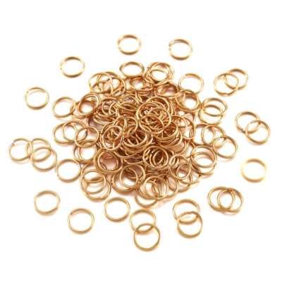 500Pcs 304 Stainless Steel Close but Unsoldered Jump Rings Real 18K Gold Plated