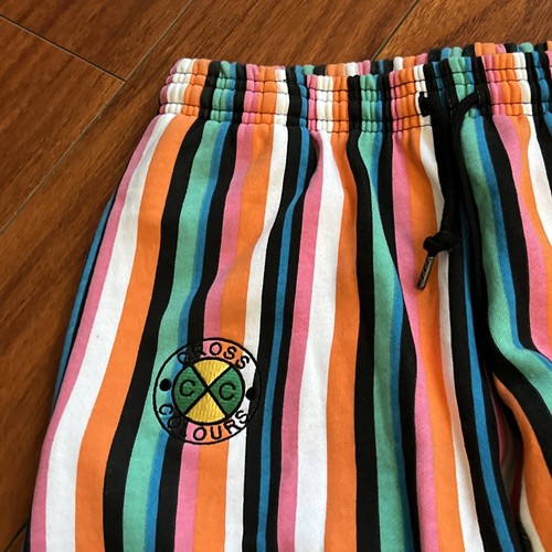 Rare Vintage Cross Colours Jogger Sweats Pants Men's Medium Stripe Hip Hop Retro - Picture 6 of 12