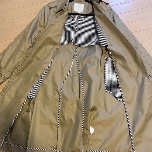 Kate Spade New York Trench Coat Size S Frill at the collar From Japan - Picture 4 of 8