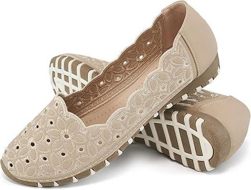 Aomigoct Shoes for Women Ballet Flats Closed  SIZE 9 APRICOT