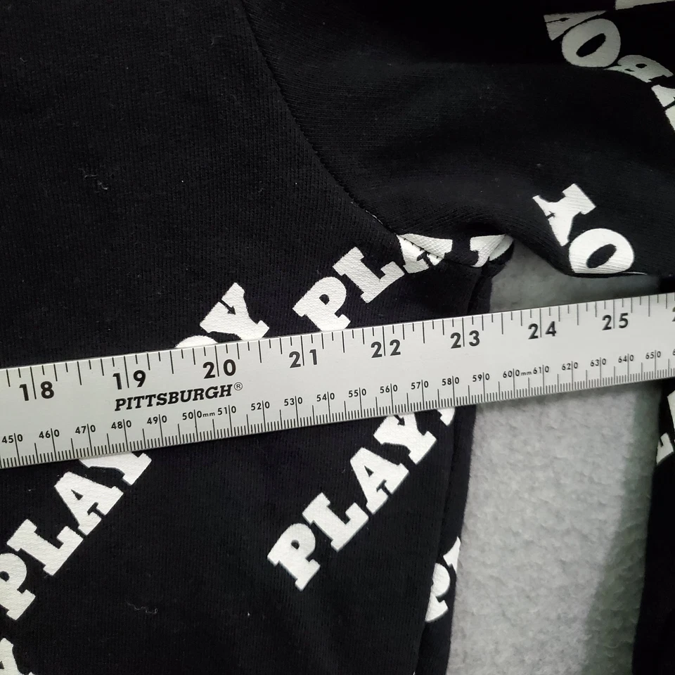 Playboy Hombres Sudadera Grande Negra Sudadera con Capucha Logo Eleven París Estampado Completo Foto 4 de 4