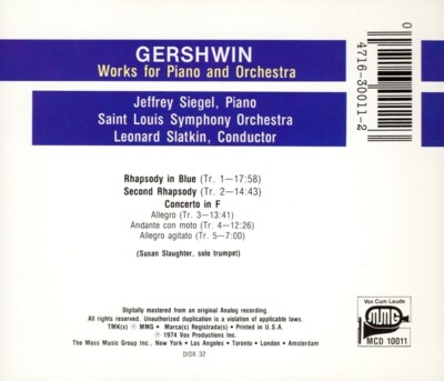 CD Jeffrey Siegel, Leonard Slatkin - Gershwin Works for Piano