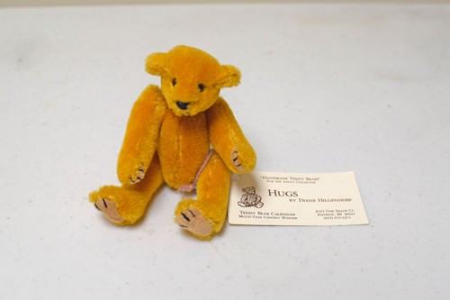 Vintage Artist Handmade Teddy Bear~"HUGS by Diane Hilgendorf"~ 5" High/Mohair - Picture 2 of 3