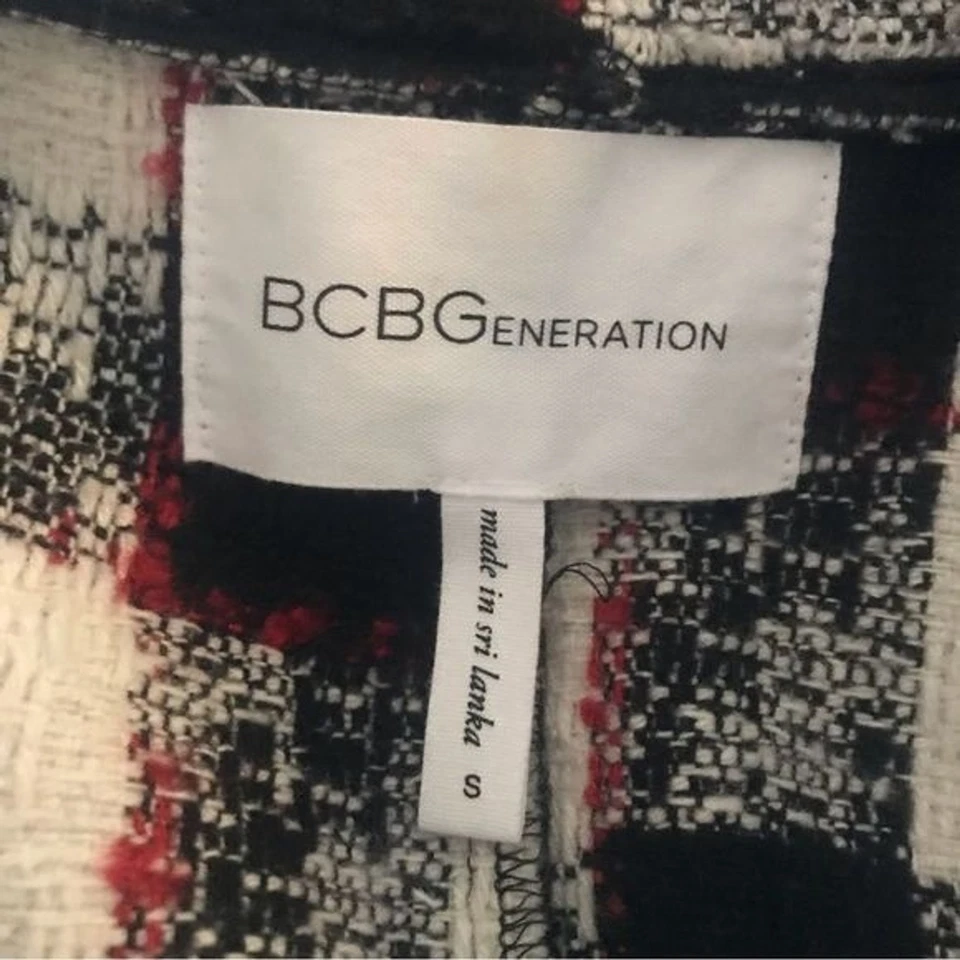 BCBGeneration Long Vest Plaid Pockets Size S - Image 3 of 4