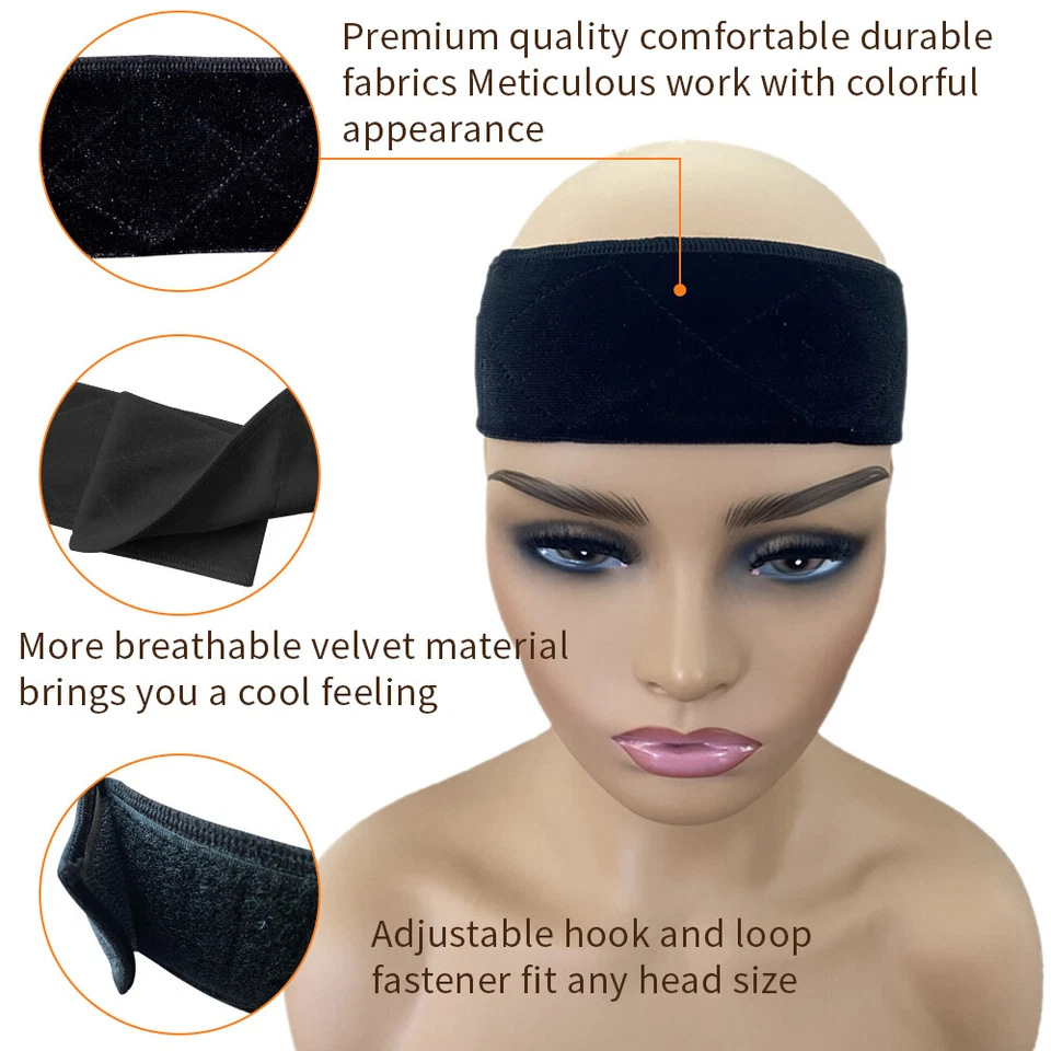 New Premium Collection Velvet Headband Accessories Wig Grip Black Begie Brown - Image 3 of 4