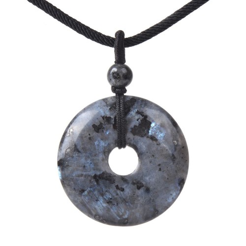 Gemstone 30mm Donut Beads Reiki Chakra Pendant Necklace Handmade Jewelry 22 Inch - Picture 190 of 331
