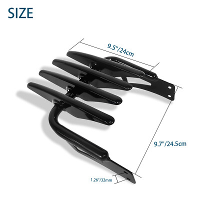 Gloss Black Luggage Rack & Sissy Bar With Backrest For 2018-2024 Harley Softail Street Bob, Heritage, Deluxe