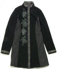 St-martins Women's Embroidered Padded Wool /cotton Blend Coat / Jacket Size 12