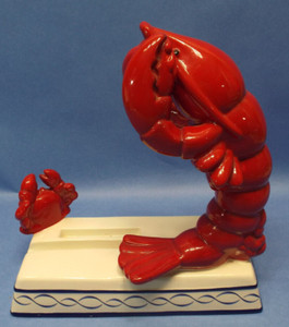 Super Rare Vintage Ceramic LOBSTER Crab Statue Dish Pottery Japan Figurine