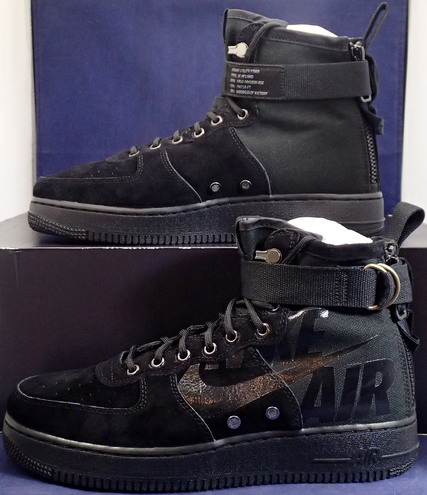 sf air force 1 mid black cool grey