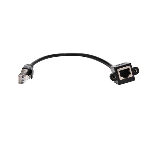 1ft RJ45 Male to Female Screw Panel Mount Ethernet Cable LAN Network Cable - Afbeelding 7 van 8