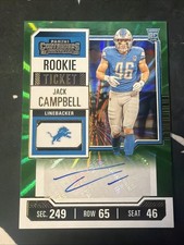 2023 Contenders Jack Campbell Rookie Ticket Auto Green Laser