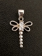 Pendentif Argent Massif Carré Ajouré Avec Zirconiums – Bijou D’occasion