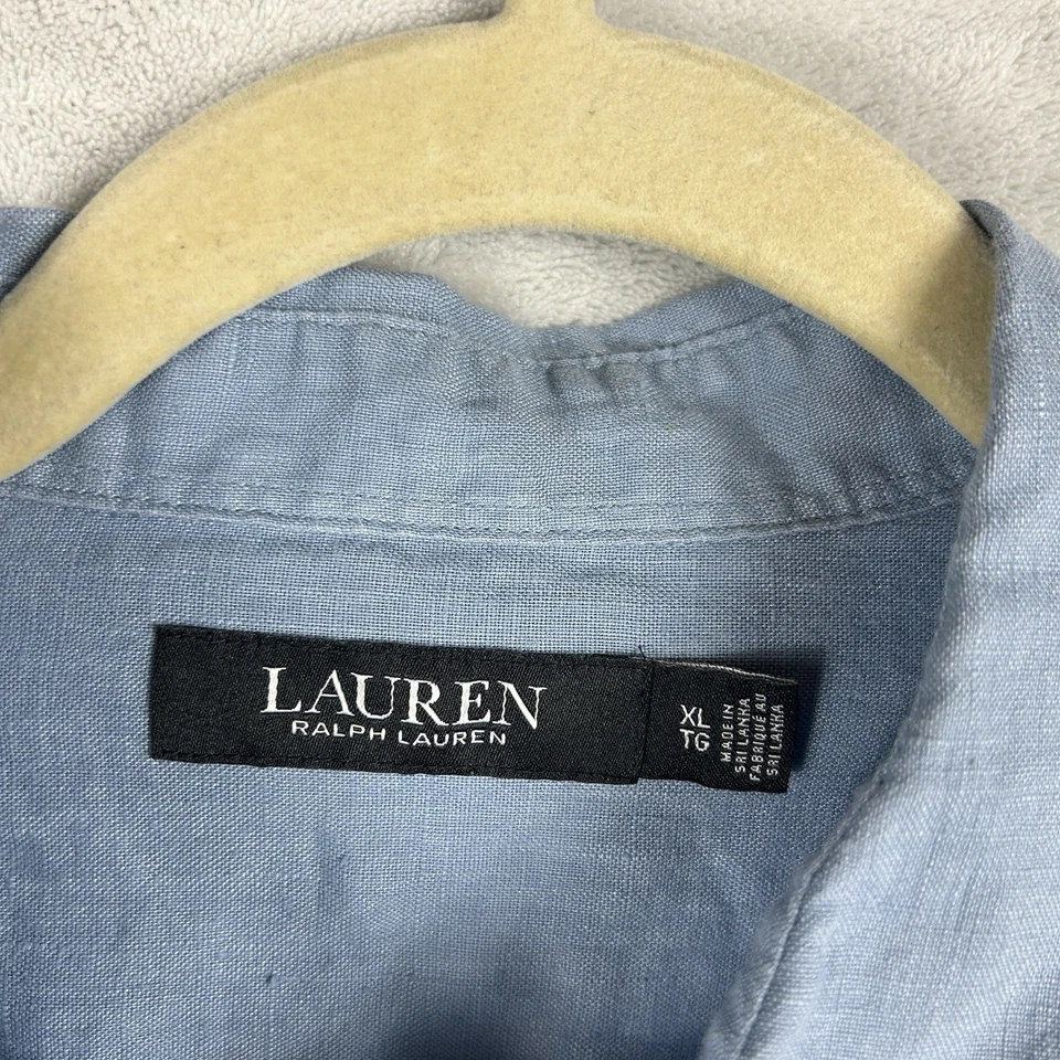 Camisa Polo Ralph Lauren Western Denim Para Mujer XL Azul Cambray Country Foto 4 de 4