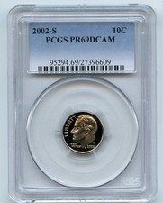 2002 S 10C Roosevelt Dime PCGS PR69DCAM