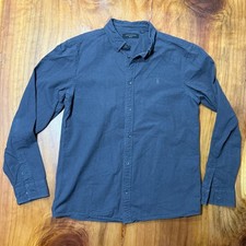Allsaints Shirt Mens M Button Up Cotton Long Sleeve Casual Designer A4-23