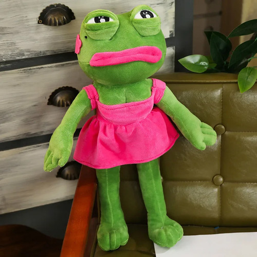Juguete de peluche Rana triste 45 cm almohada de peluche suave expresión mágica Pepe el triste - Imagen 8 de 26