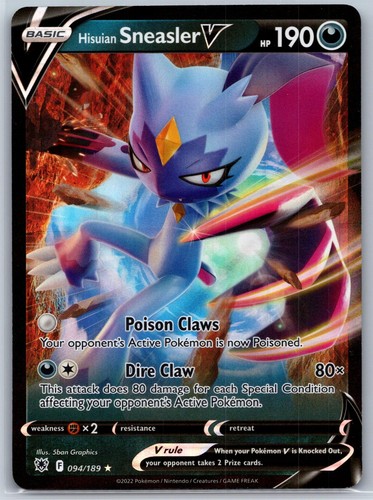 Hisuian Sneasler V 094/189 Holo Ultra Rare Astral Radiance Pokemon Near Mint