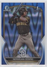 2023 Bowman Chrome Prospects Blue RayWave Refractor Nerwilian Cedeno Cedeño nd3