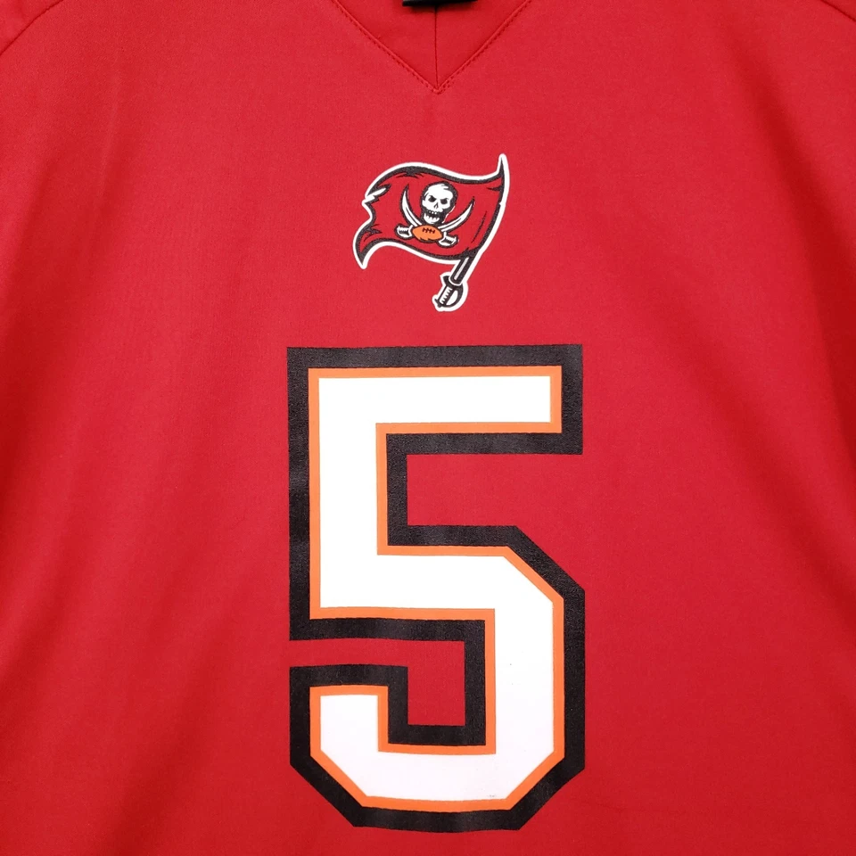 Ropa de equipo Tampa Bay Buccaneers camiseta niños mediana juvenil roja NFL Freeman #5 Foto 3 de 4