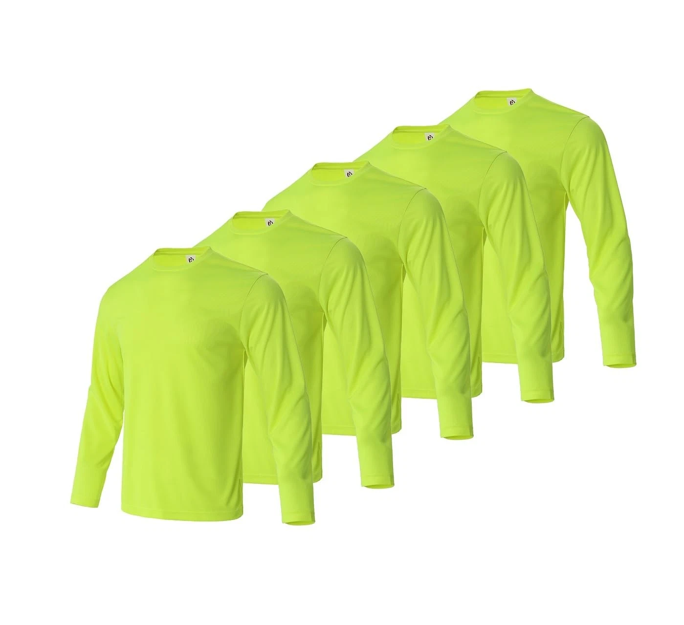 Facitisu 5 Pack Men Long Sleeve T Shirts Quick Dry Athletic Running Activewea...
