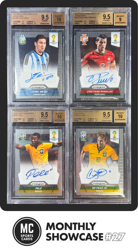2014 PANINI PRIZM WORLD CUP COMPLETE 50 CARD AUTO SET BGS 9.5 MESSI RONALDO PELE