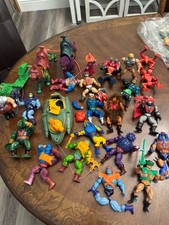 Vintage MOTU 1980's He-Man Toys Huge Lot of Figures and vehicles Used see pics