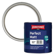 Johnstones Trade Perfect Matt Emulsion Brilliant White Wall Ceiling 2.5L UK Pack