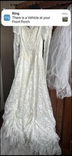 Handmade Vintage Lace Long Sleeve High Neck A-Line Ball Gown Wedding Dress