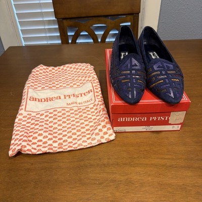 Andrea Pfister for Neiman Marcus Blue Geometric Multicolor Women s 9 B Shoe