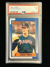 1990 Topps Baseball Chuck Finley #147 PSA 7 NM Low Pop 11 Higher