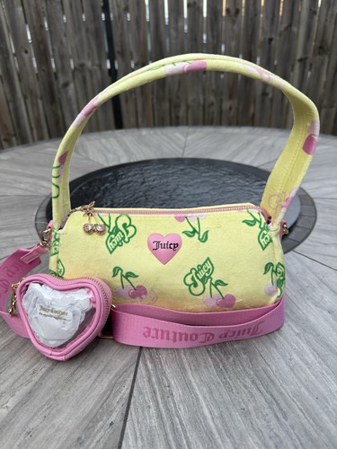 Juicy Couture Retro Juicy Cherry Shoulder Bag - Yellow Iris Multi NWT