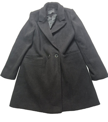 Stradivarius Damen Mantel schwarz lang Größe L