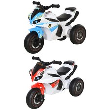 HOMCOM Moto Cavalcabile a 3 Ruote per Bambini 18-36 Mesi Stile Polizia