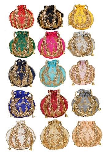 Indian Peacock Print Purse Handbag Embroidery Wedding Pouch Bag for Women's.