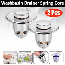 2PCS Universal Bathroom Sink Stopper Anti-Clogging Basin Bounce Drainer Filter