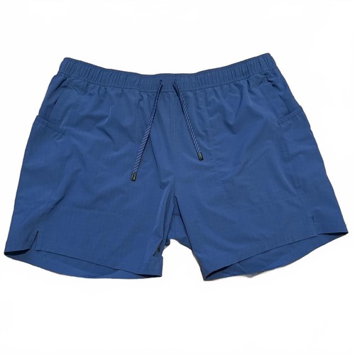 Athletic Works 3XL quick-dry running shorts blue zip back pocket drawstring