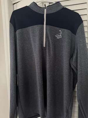 adidas Golf Pinehurst 1895 1/4 Zip Colorblock Jacket Men s L Gray Black