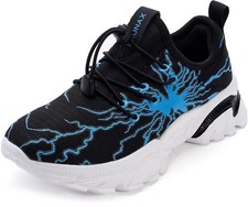 BRONAX Little/Big Boys Comfortable Graffiti Personality Tennis Shoes 4 Big Kid