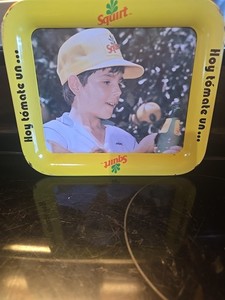 Vintage Squirt 7" X 8"  Steel Drink Tray -  Good Condition "Hoy tomate un" 