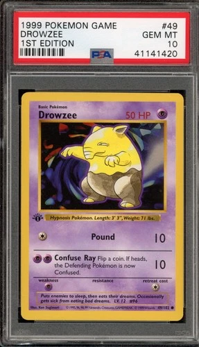 Pokemon Drowzee Base Set Shadowless 1st Edition #49 PSA 10 Gem Mint