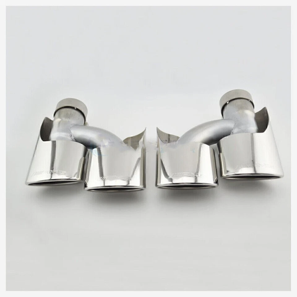 Tail Muffler Exhaust Pipe For Mercedes BENZ W164 ML63 ML350 ML400 SS Material 2x - Image 4 of 4