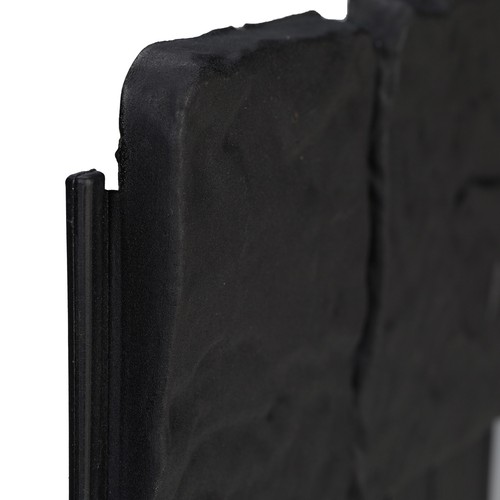 100 x Beetzaun Zaunelement Rasenkante Beetumrandung Beetkante Steinoptik schwarz - Bild 7 von 9
