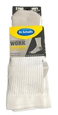 Dr. Scholl's Men's Work Crew Socks Compression Mild 2-Pair Size 7-12 White