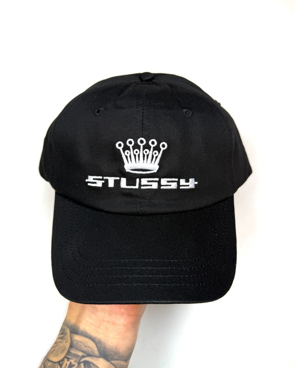 Stussy OG 93 Slick Crown Low Pro Cap Black Strapback Hat carhartt
