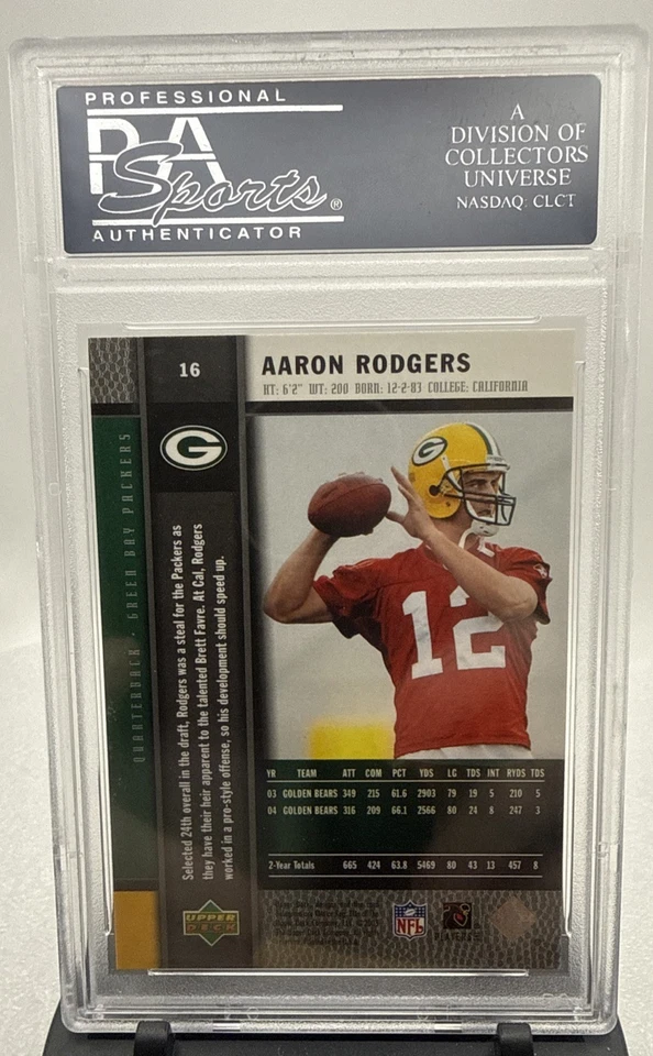 Upper Deck UD Rookie Premiere Platinum #16 2005 Aaron Rodgers RC PSA 10 gemas como nuevo Foto 2 de 2