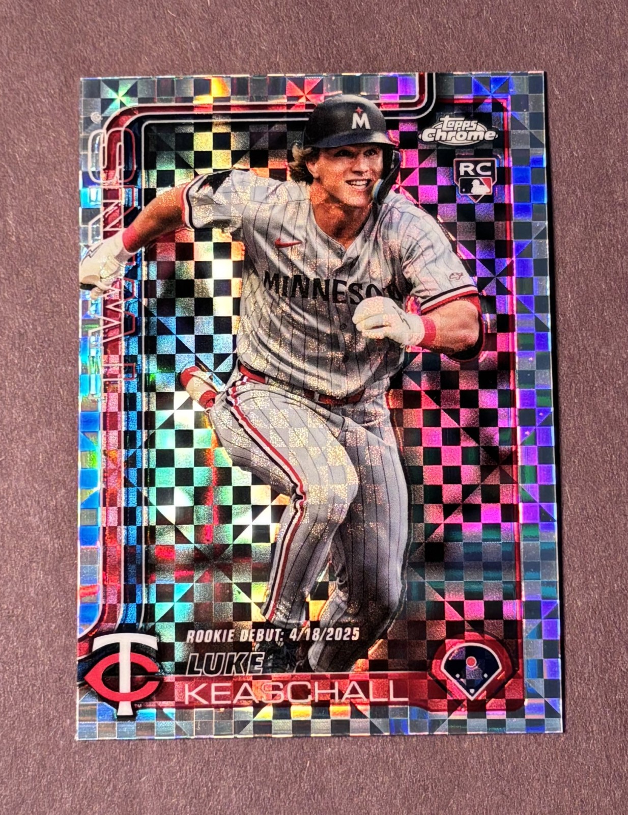 Luke Keaschall 2025 Topps Chrome Update RC USC134 X-Fractor TWINS