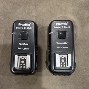 Phottix Strato II Multi Wireless Radio Flash Trigger Set Canon TX RX Hot Shoe